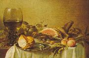 Pieter Claesz Breakfast with Ham oil painting artist